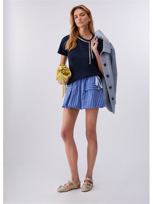 T-shirt woman blue LIU JO | CA6167JS088/P9583